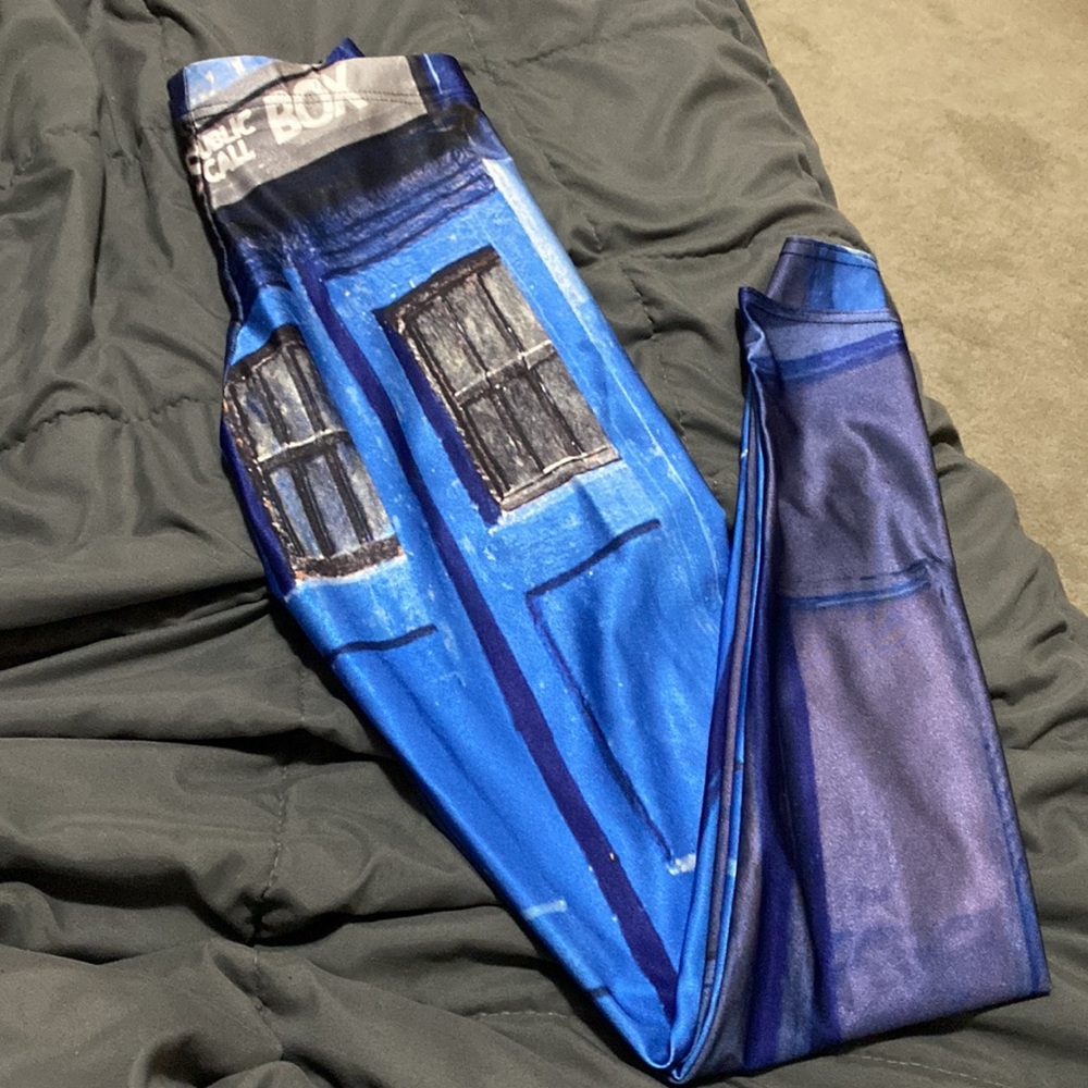 Dr Who Police callbox Black Milk leggings S (closer to XS) great condition